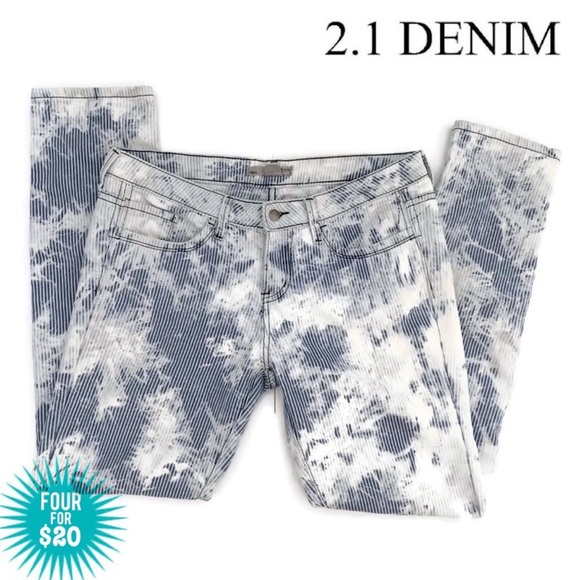 2.1 Denim Denim - 2.1 Denim Acid Wash Skinny Jeans Sz 29 Pinstripe